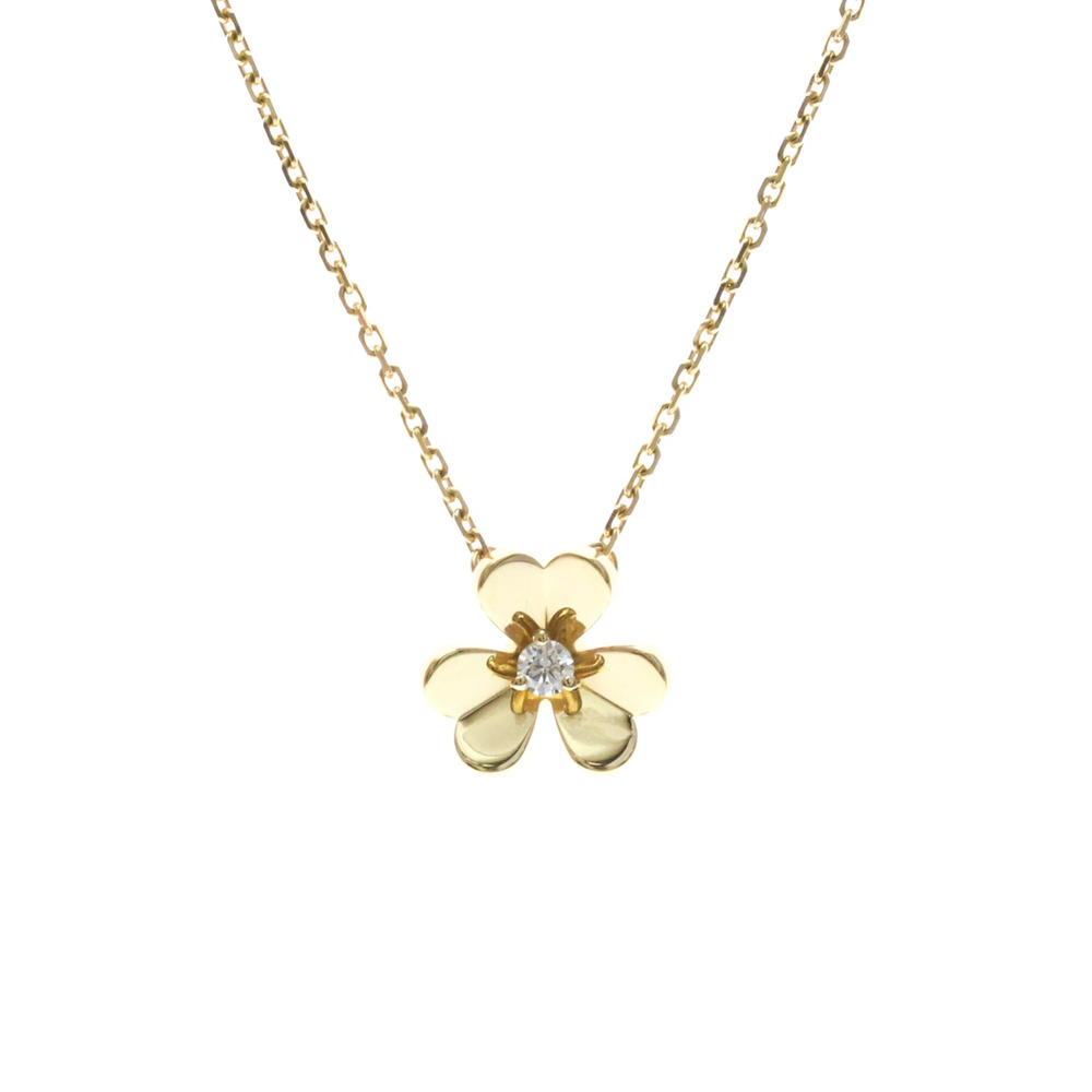 Van Cleef & Arpels Frivole Mini Necklace RPOJ100 Yellow Gold (18K) Diamond Me...